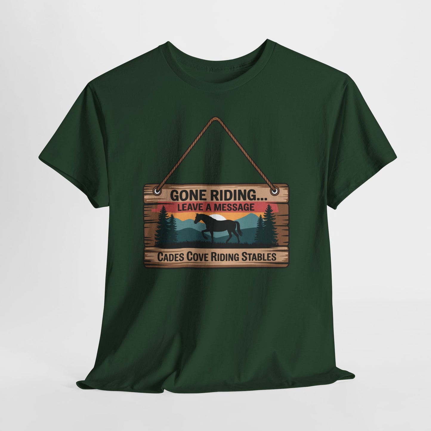 Gone Riding Leave a Message Cades Cove Riding Stables Shirt – Funny Horse Lover Tee