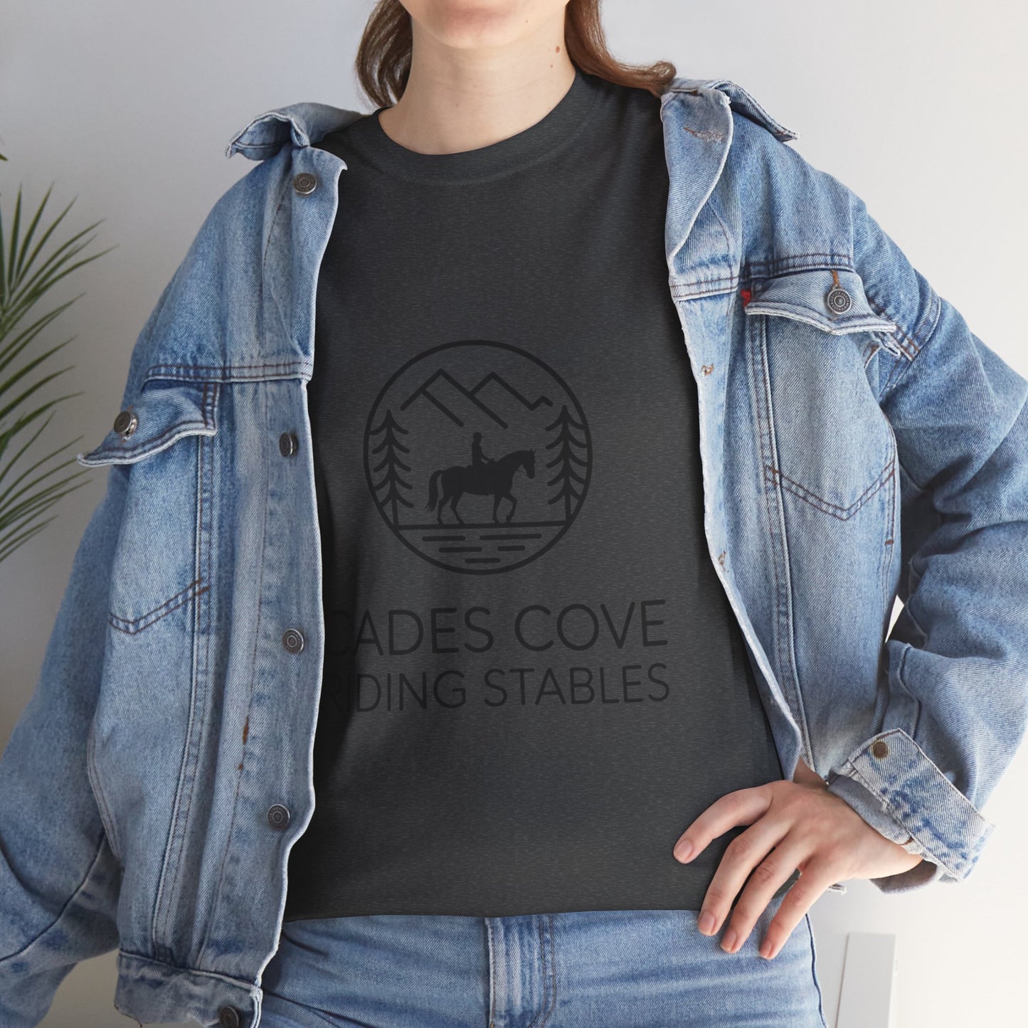 Cades Cove Riding Stables Circle Emblem T-Shirt – Smoky Mountains Western Trail Ride Tee