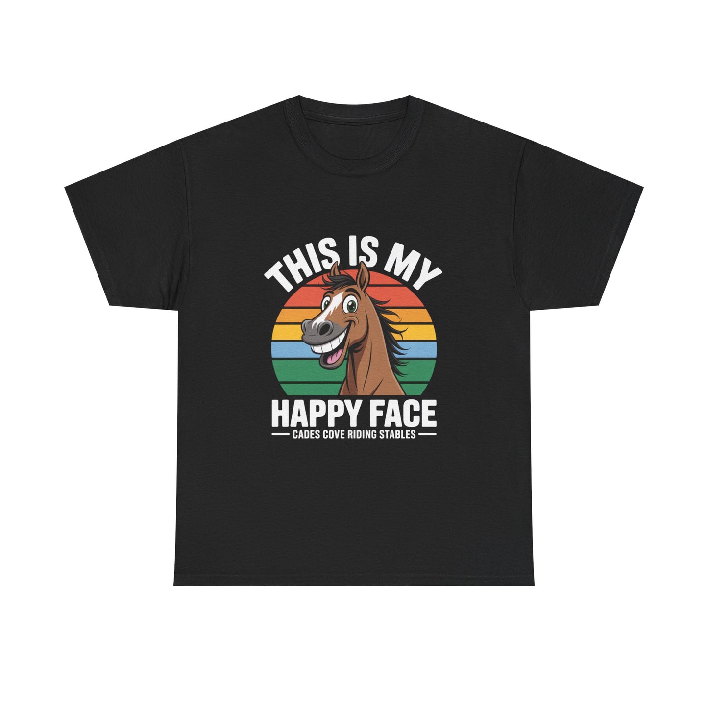 This Is My Happy Face Cades Cove Riding Stables Shirt – Funny Horse Adult Tee