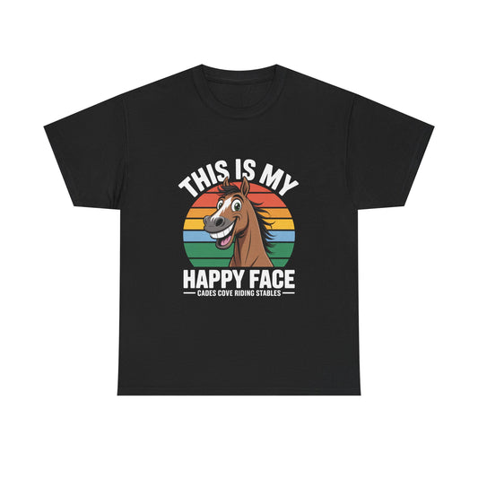 This Is My Happy Face Cades Cove Riding Stables Shirt – Funny Horse Adult Tee