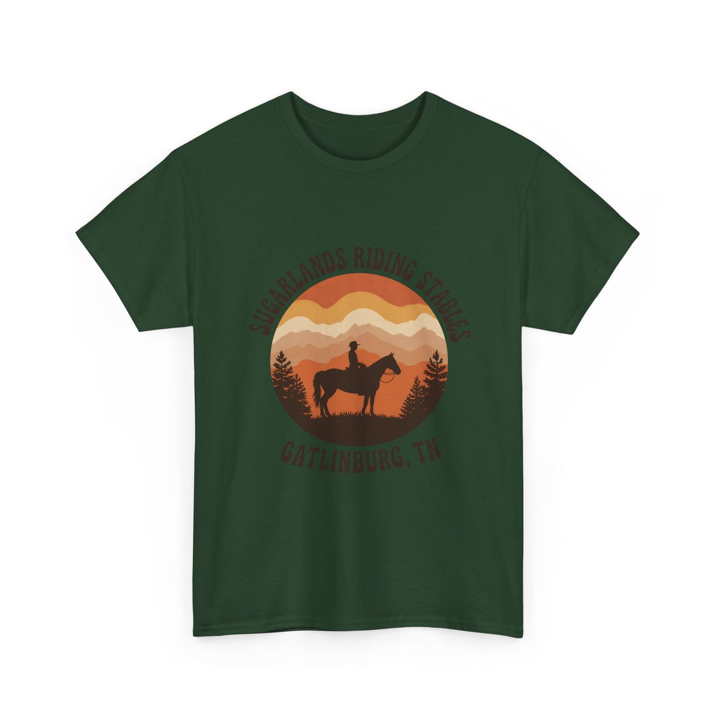 Sugarlands Riding Stables T-Shirt – Gatlinburg Tennessee Sunset Smoky Mountains Tee
