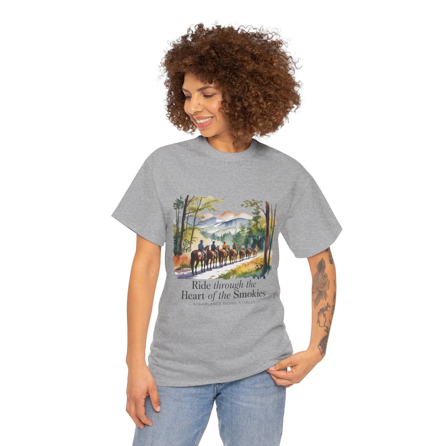 Ride Through the Heart of the Smokies T-Shirt – Sugarlands Riding Stables Gatlinburg TN Tee