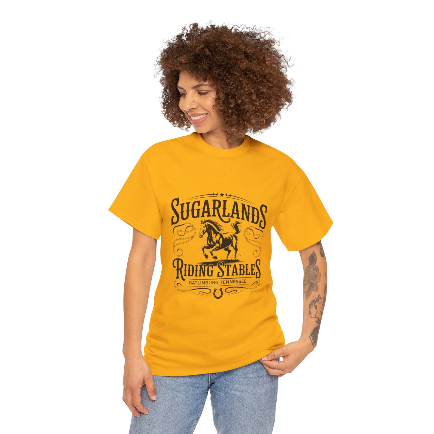 Sugarlands Riding Stables T-Shirt – Western Horse Design Gatlinburg Tennessee