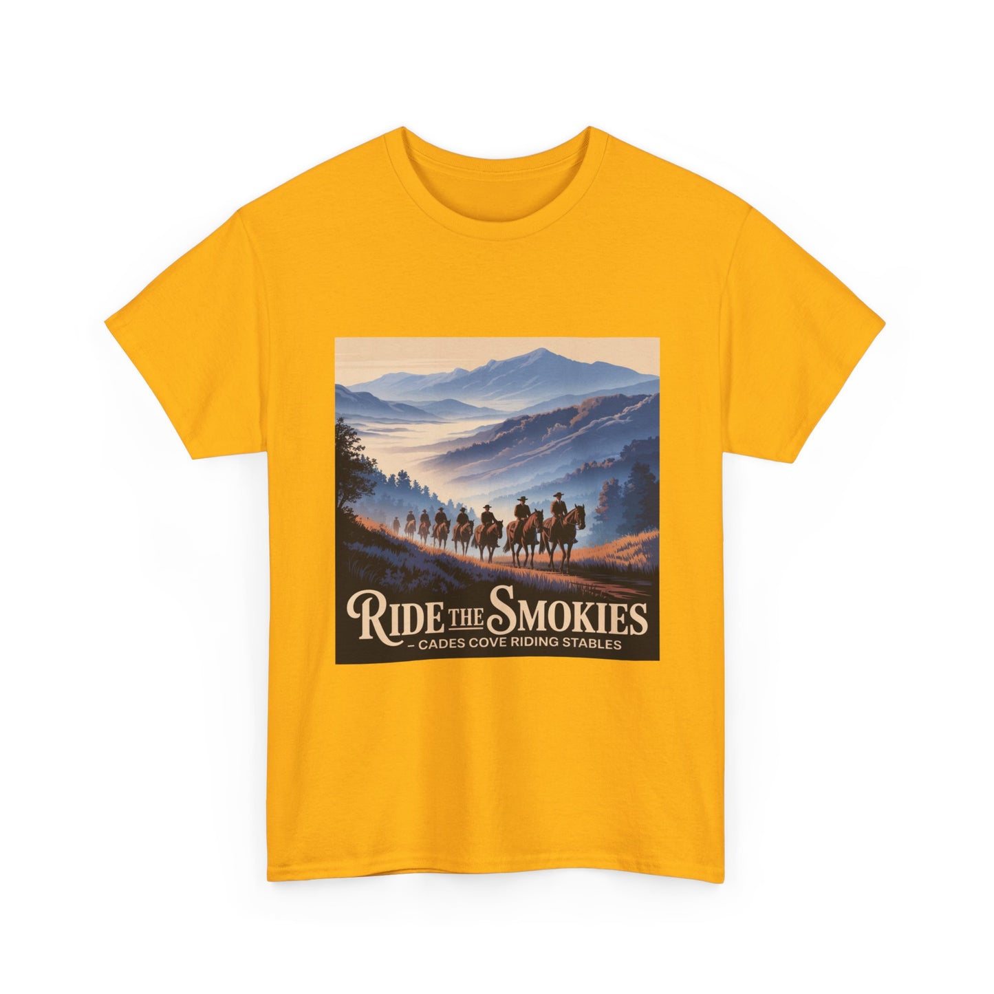 Ride the Smokies T-Shirt – Cades Cove Riding Stables Smoky Mountains Horseback Riding Tee