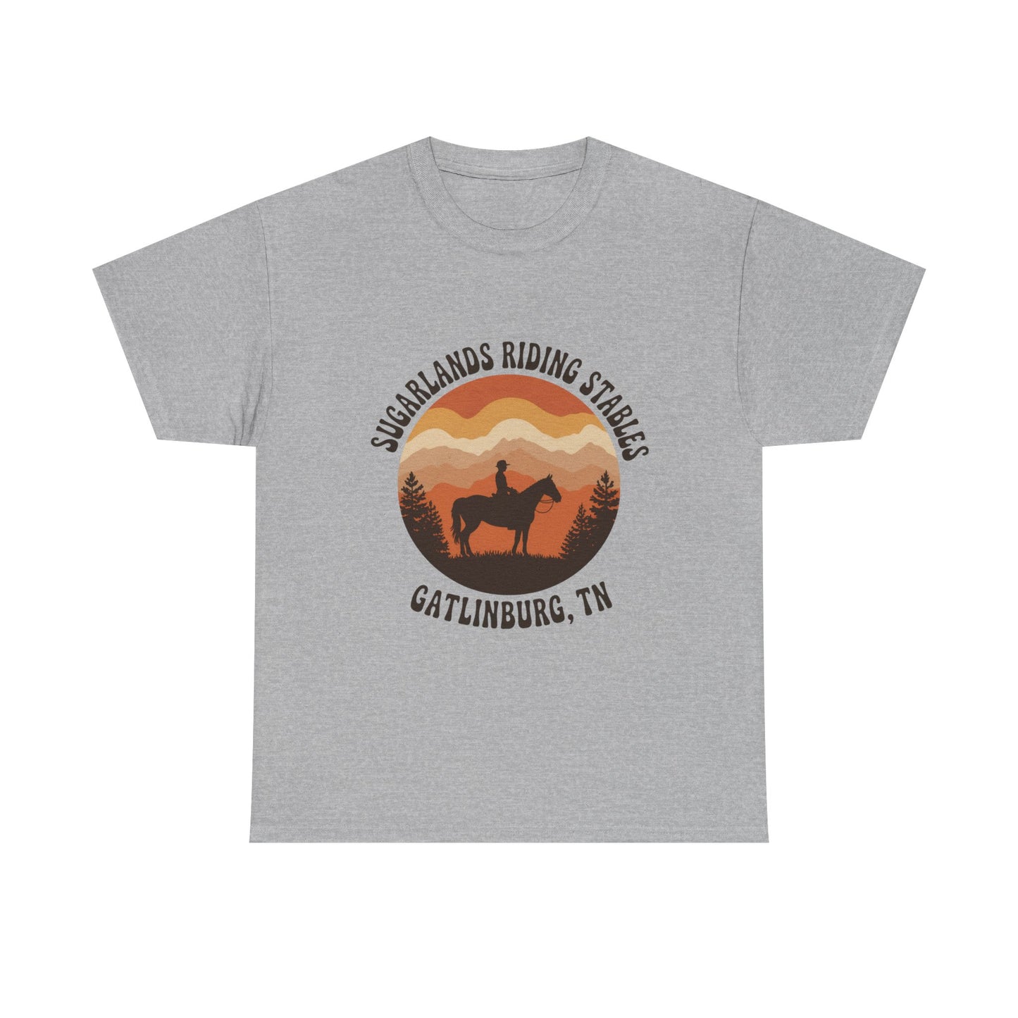 Sugarlands Riding Stables T-Shirt – Gatlinburg Tennessee Sunset Smoky Mountains Tee