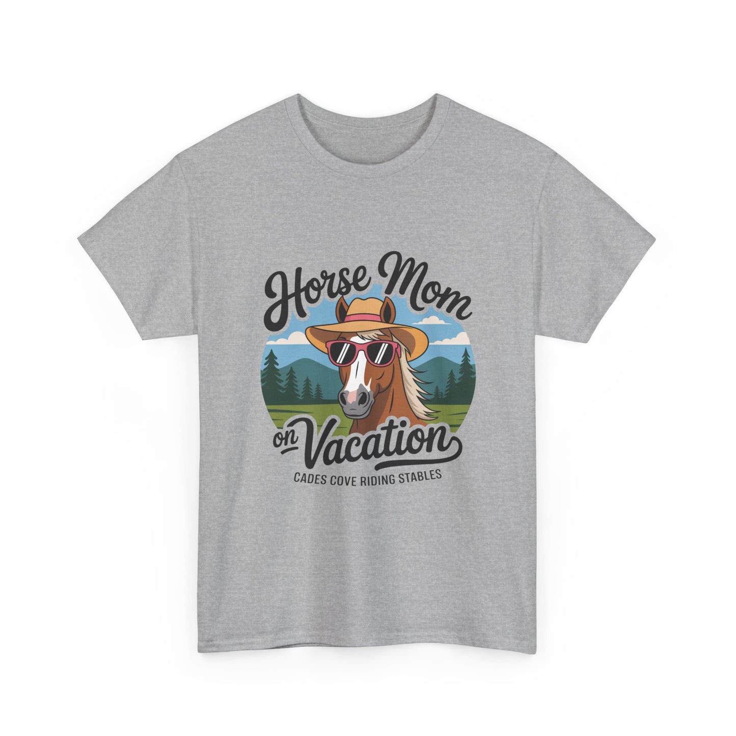 Horse Mom on Vacation Cades Cove Riding Stables T-Shirt – Funny Adult Horse Lover Tee