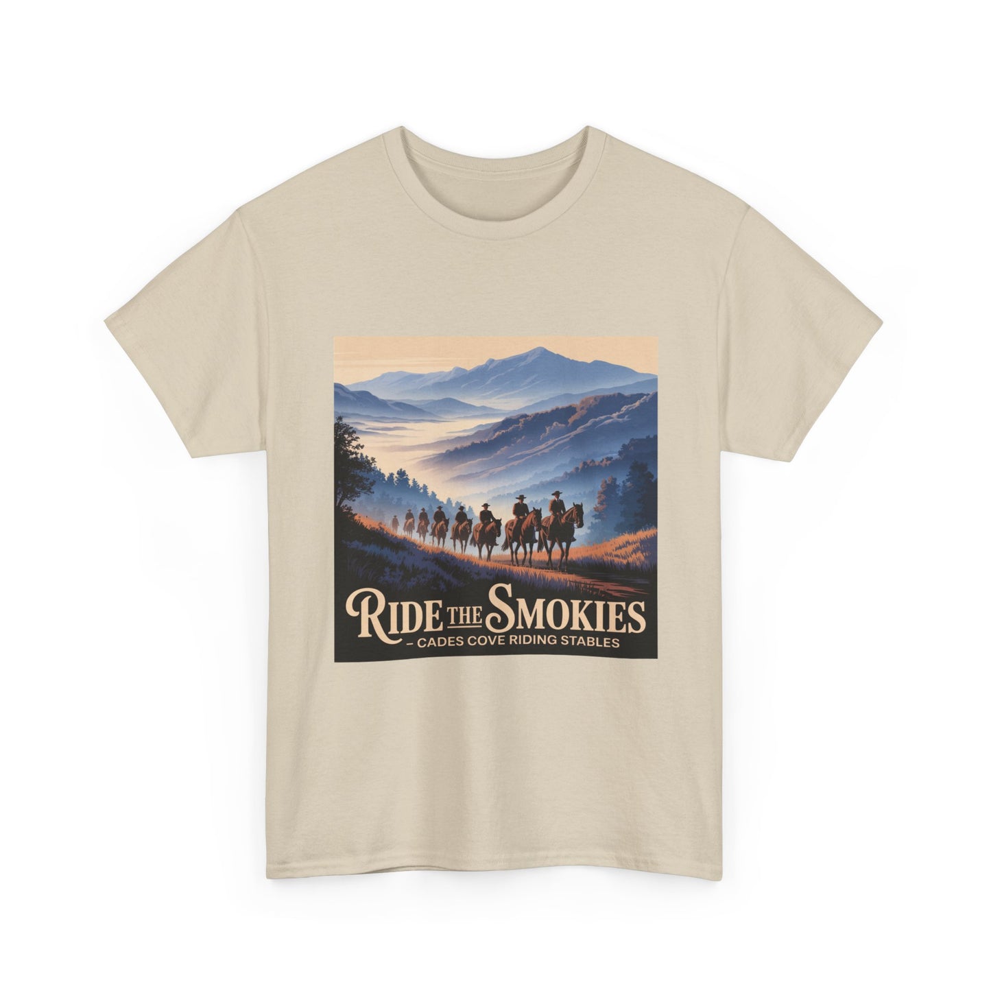 Ride the Smokies T-Shirt – Cades Cove Riding Stables Smoky Mountains Horseback Riding Tee