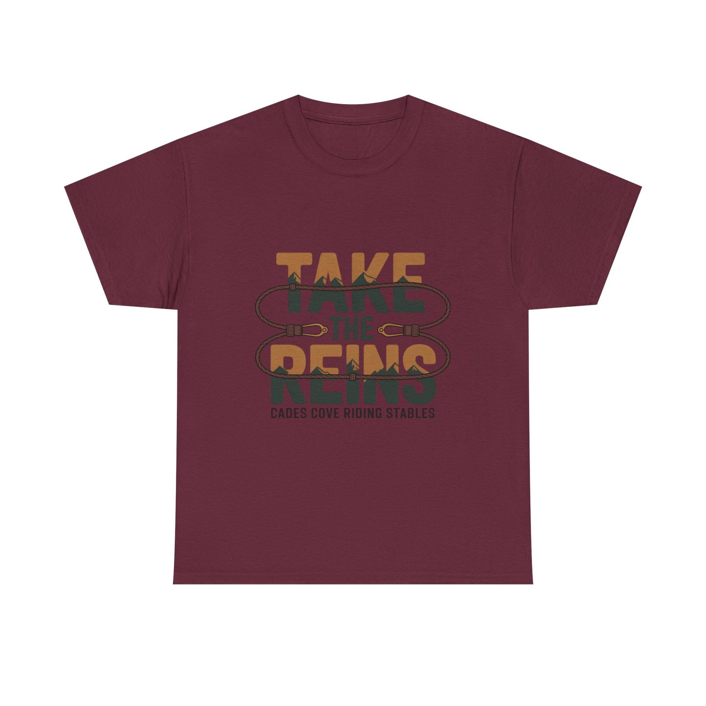 Take the Reins T-Shirt – Cades Cove Riding Stables Smoky Mountains Horseback Riding Tee