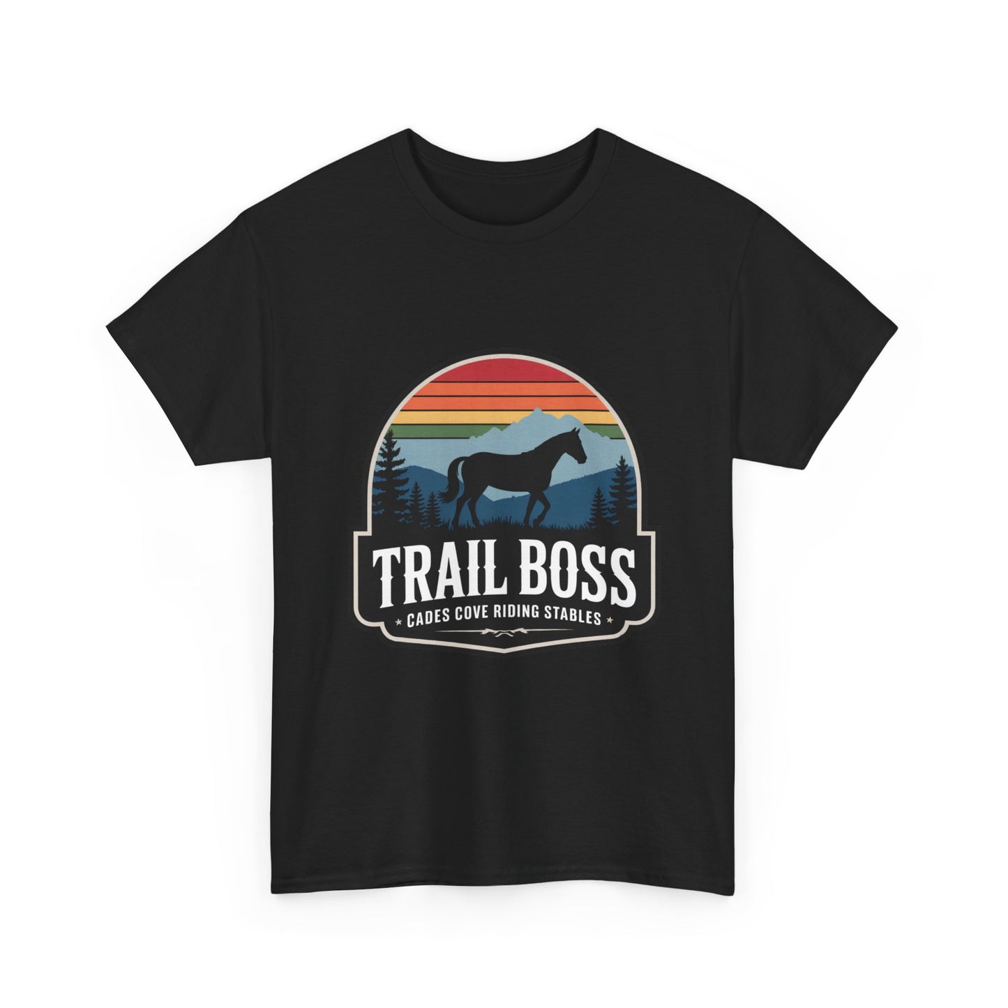 Trail Boss Cades Cove Riding Stables Shirt – Vintage Horseback Riding Smoky Mountains Tee