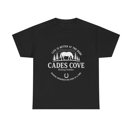 Cades Cove Riding Stables Life Is Better at the Barn T-Shirt – Adult Horse Lover Tee