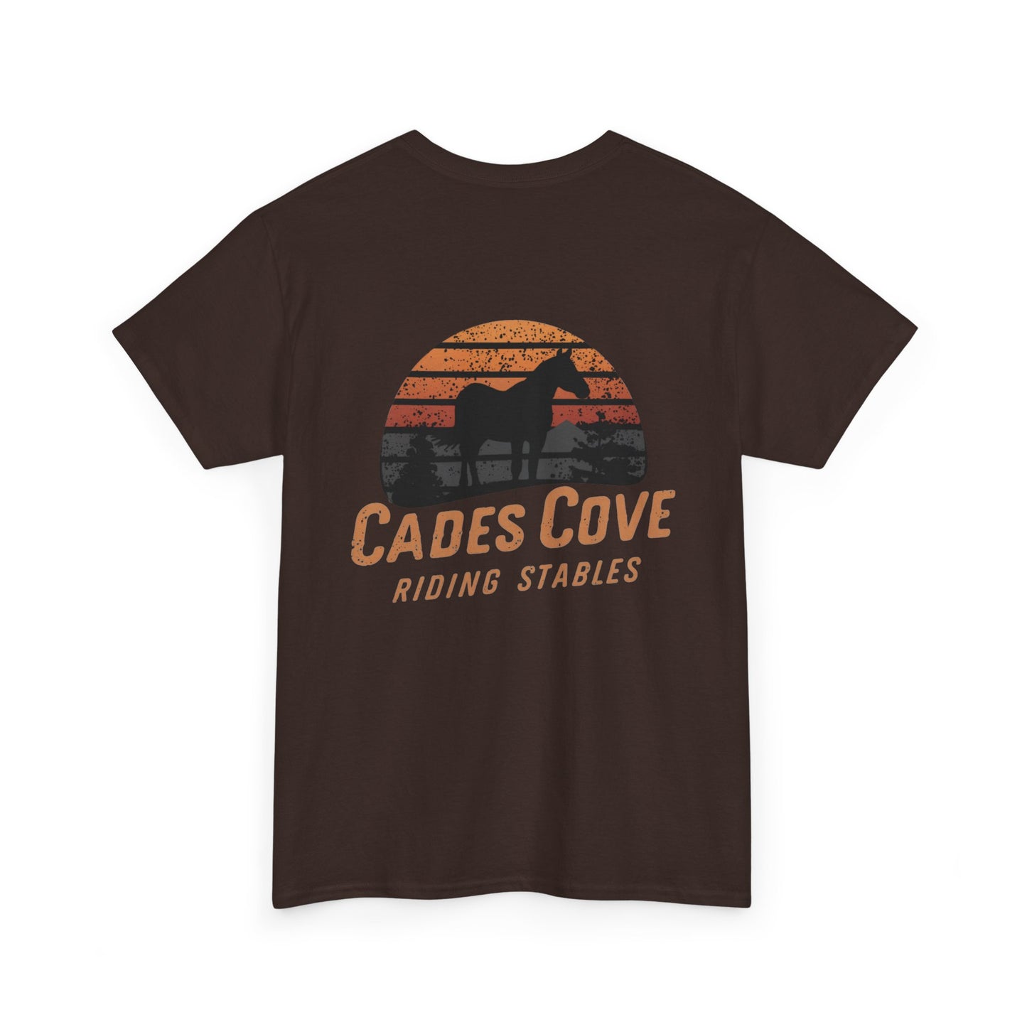 Cades Cove Riding Stables Retro Sunset Unisex Heavy Cotton Tee