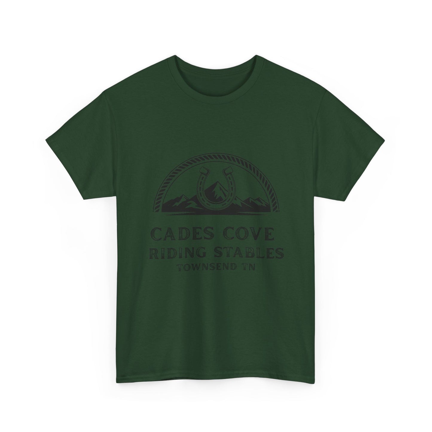 Cades Cove Riding Stables T-Shirt – Smoky Mountains Horseshoe Western Logo Tee