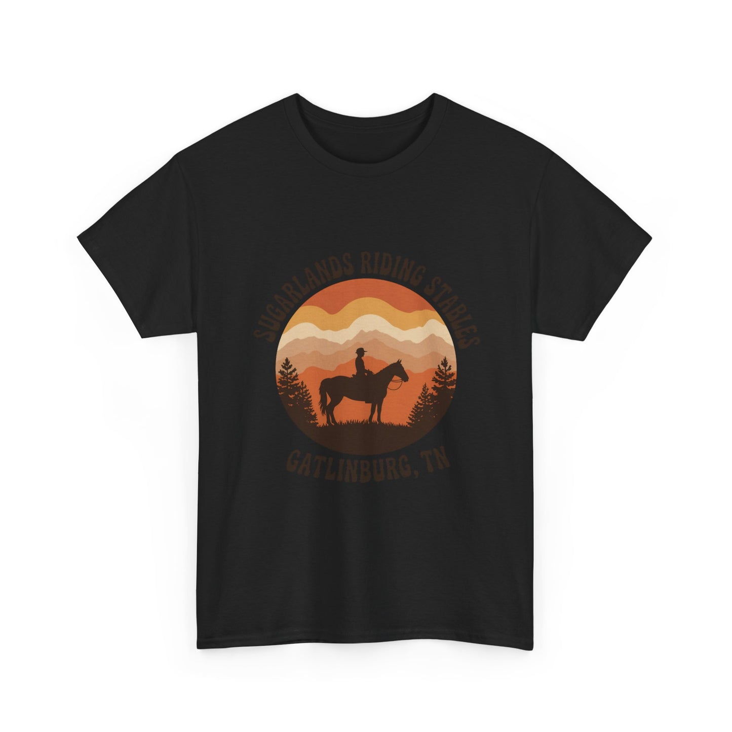 Sugarlands Riding Stables T-Shirt – Gatlinburg Tennessee Sunset Smoky Mountains Tee
