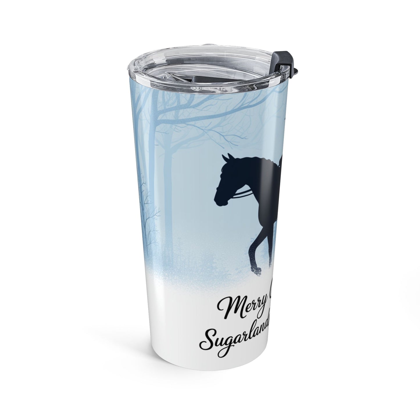 Merry Christmas from Sugarlands Riding Stables – Winter Horseback Holiday Design Tumbler 20oz