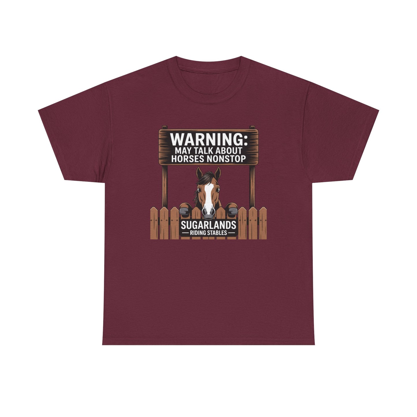 Horse Lover T‑Shirt — "Warning: May Talk About Horses Nonstop" Graphic Tee