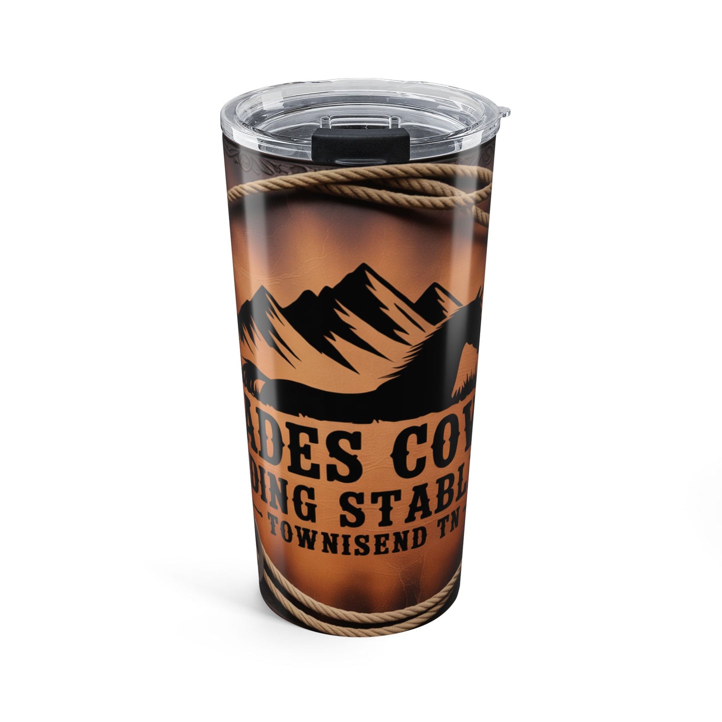 Cades Cove Rustic Saddle Leather Tumbler 20oz