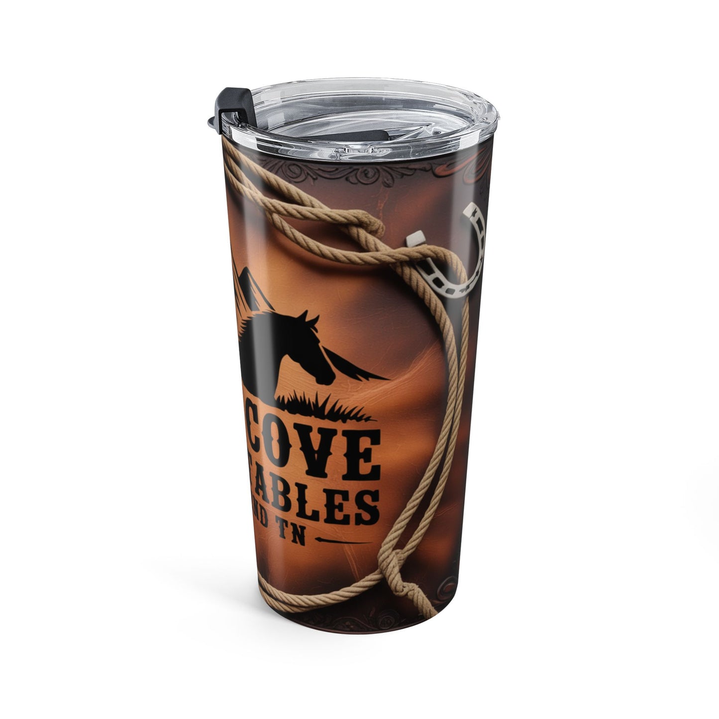 Cades Cove Rustic Saddle Leather Tumbler 20oz