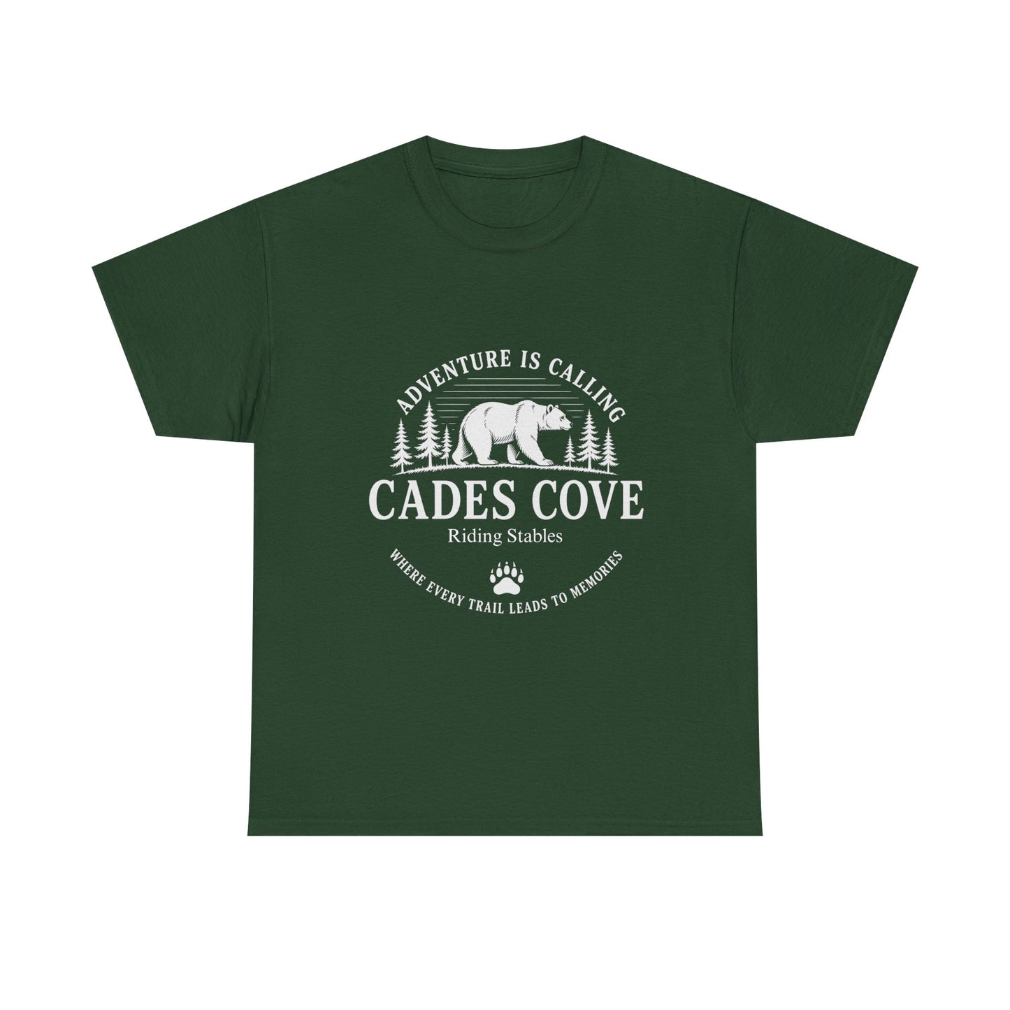 Cades Cove Riding Stables Adventure Is Calling Bear T-Shirt – Adult Smoky Mountains Tee
