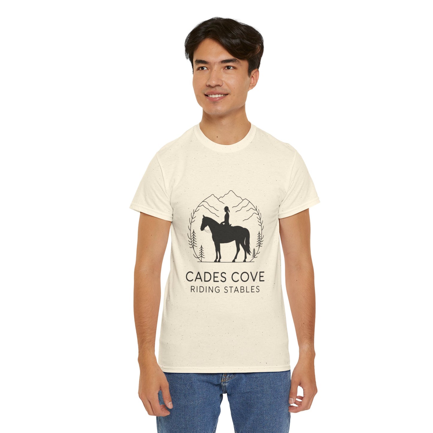 Cades Cove Riding Stables Minimalist T-Shirt – Smoky Mountains Horseback Silhouette Tee