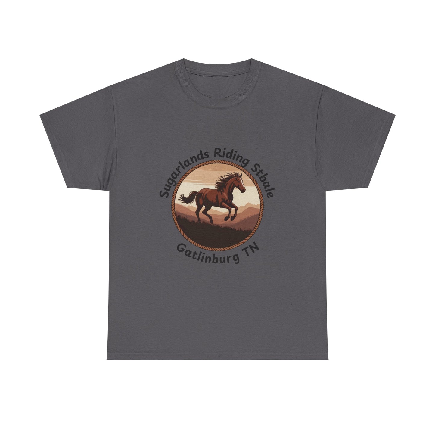 Running Horse T-Shirt – Sugarlands Riding Stables Gatlinburg Tennessee Western Sunset Tee