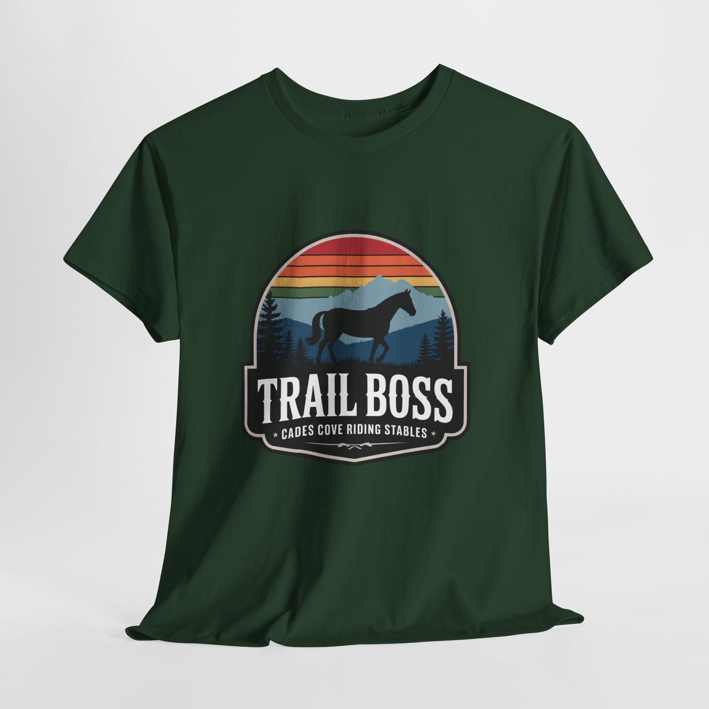 Trail Boss Cades Cove Riding Stables Shirt – Vintage Horseback Riding Smoky Mountains Tee