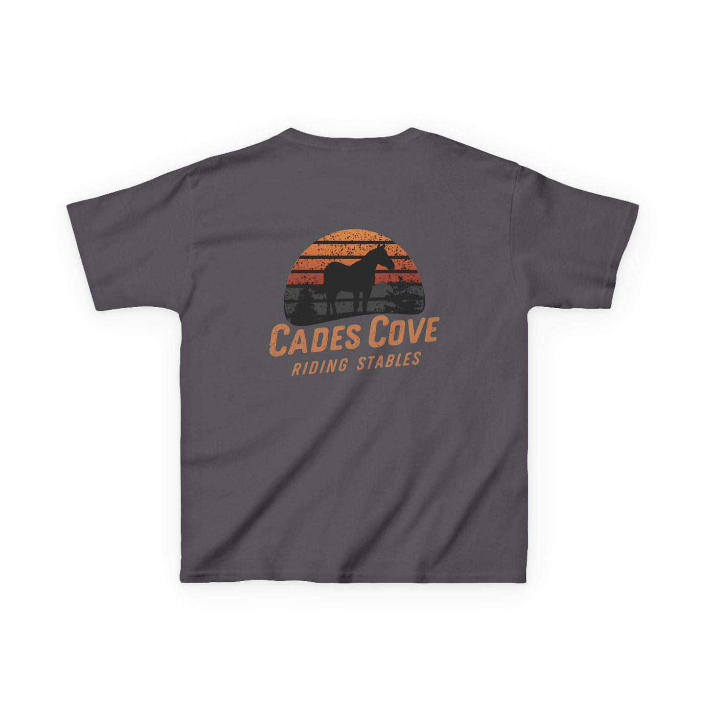 Cades Cove Riding Stables Retro Sunset Kids Heavy Cotton™ Tee