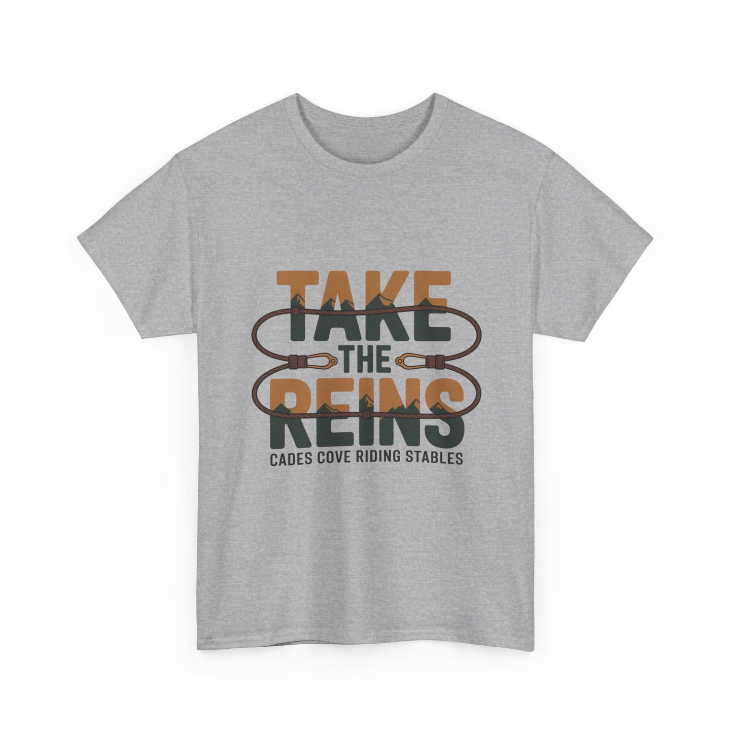Take the Reins T-Shirt – Cades Cove Riding Stables Smoky Mountains Horseback Riding Tee
