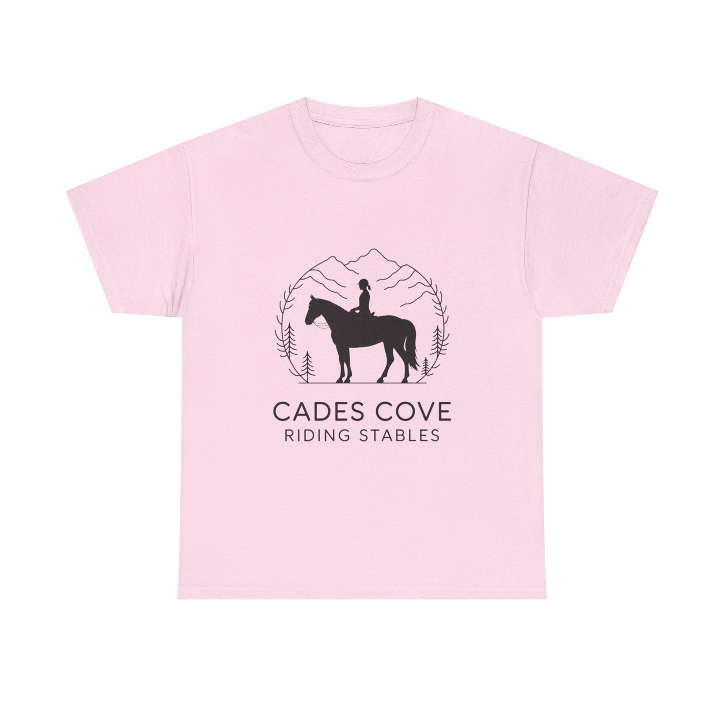 Cades Cove Riding Stables Minimalist T-Shirt – Smoky Mountains Horseback Silhouette Tee