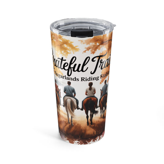 Grateful Trails – Sugarlands Riding Stables Fall Horseback Design Tumbler 20oz