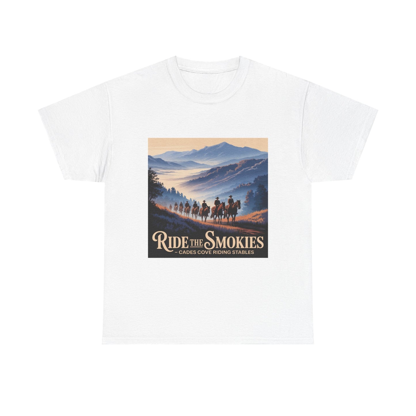 Ride the Smokies T-Shirt – Cades Cove Riding Stables Smoky Mountains Horseback Riding Tee
