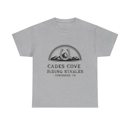 Cades Cove Riding Stables T-Shirt – Smoky Mountains Horseshoe Western Logo Tee