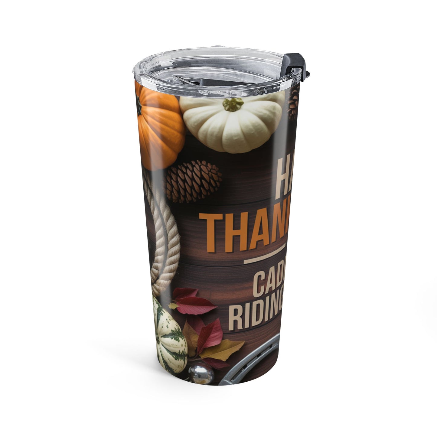 Happy Thanksgiving from Cades Cove Riding Stables – Fall Western Holiday Design Tumbler 20oz