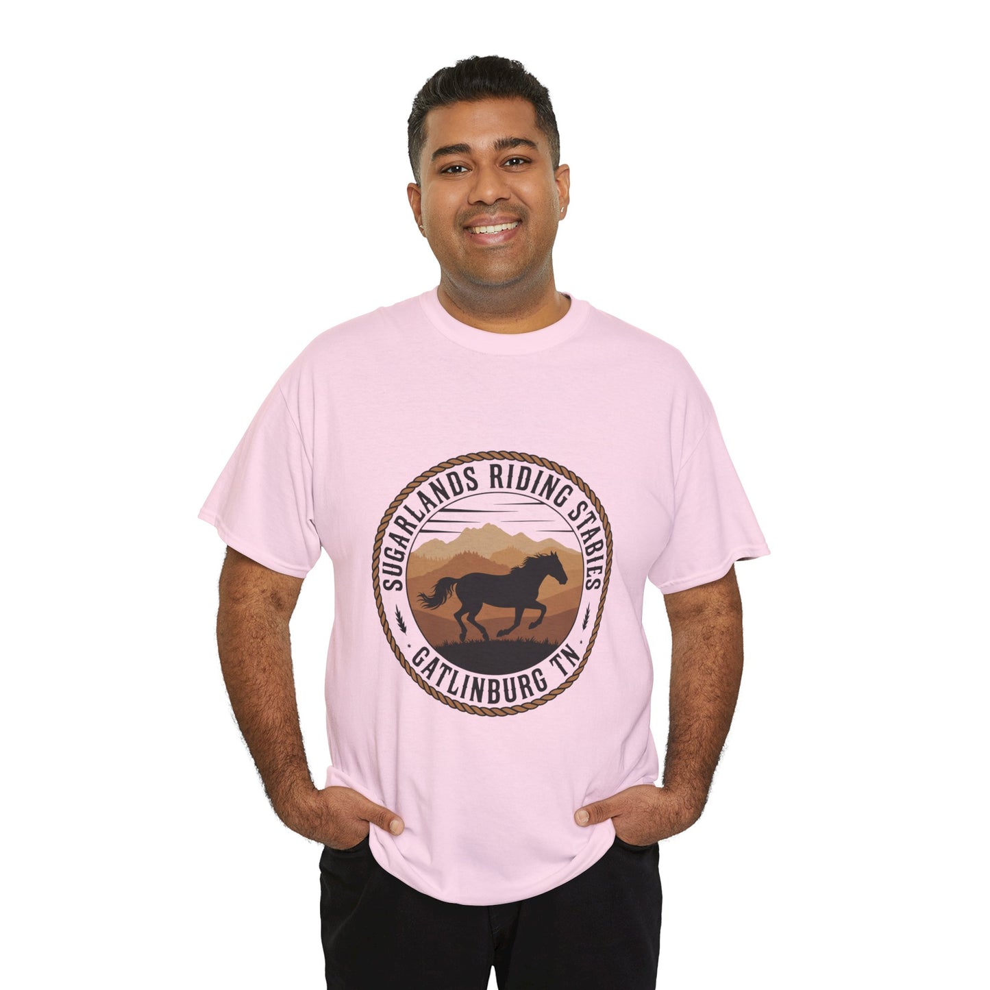 Sugarlands Riding Stables T-Shirt – Gatlinburg Tennessee Running Horse Western Emblem Tee