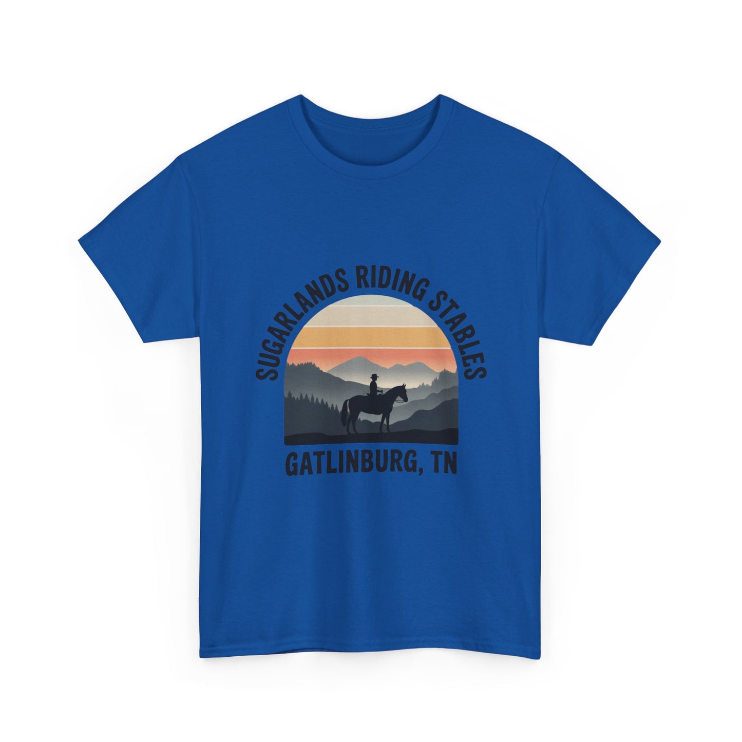 Sugarlands Riding Stables T-Shirt – Gatlinburg Tennessee Sunset Horizon Smoky Mountains Tee