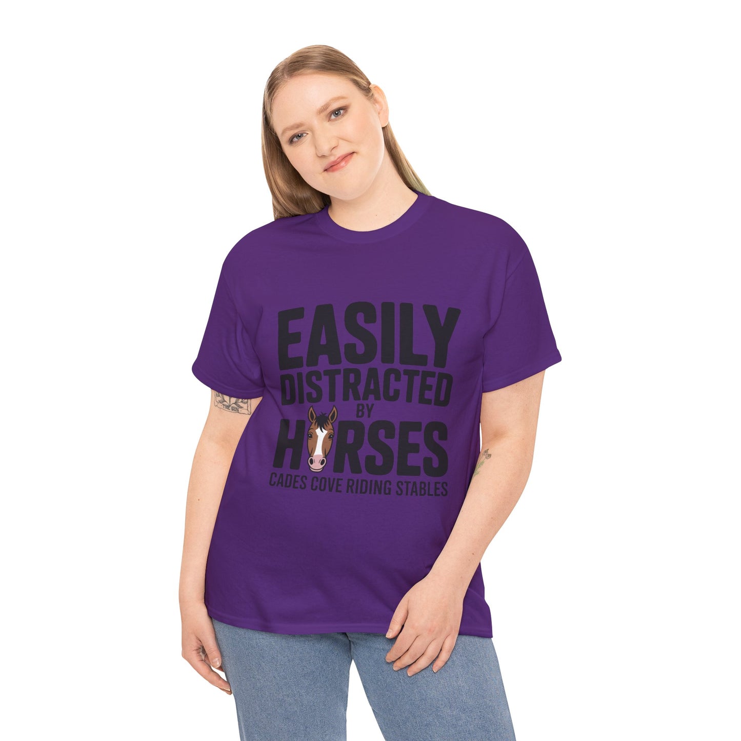 Easily Distracted by Horses T-Shirt – Funny Horse Lover Tee | Cades Cove Riding Stables