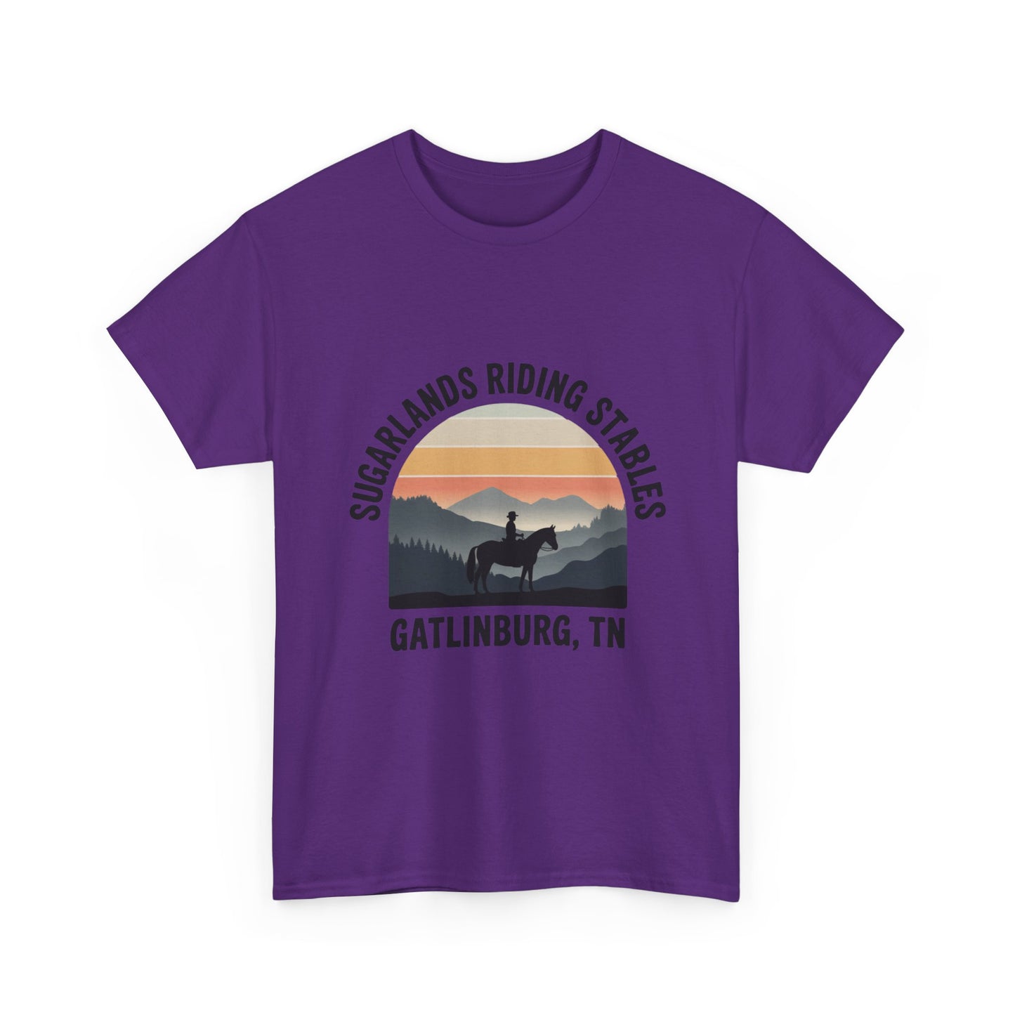Sugarlands Riding Stables T-Shirt – Gatlinburg Tennessee Sunset Horizon Smoky Mountains Tee
