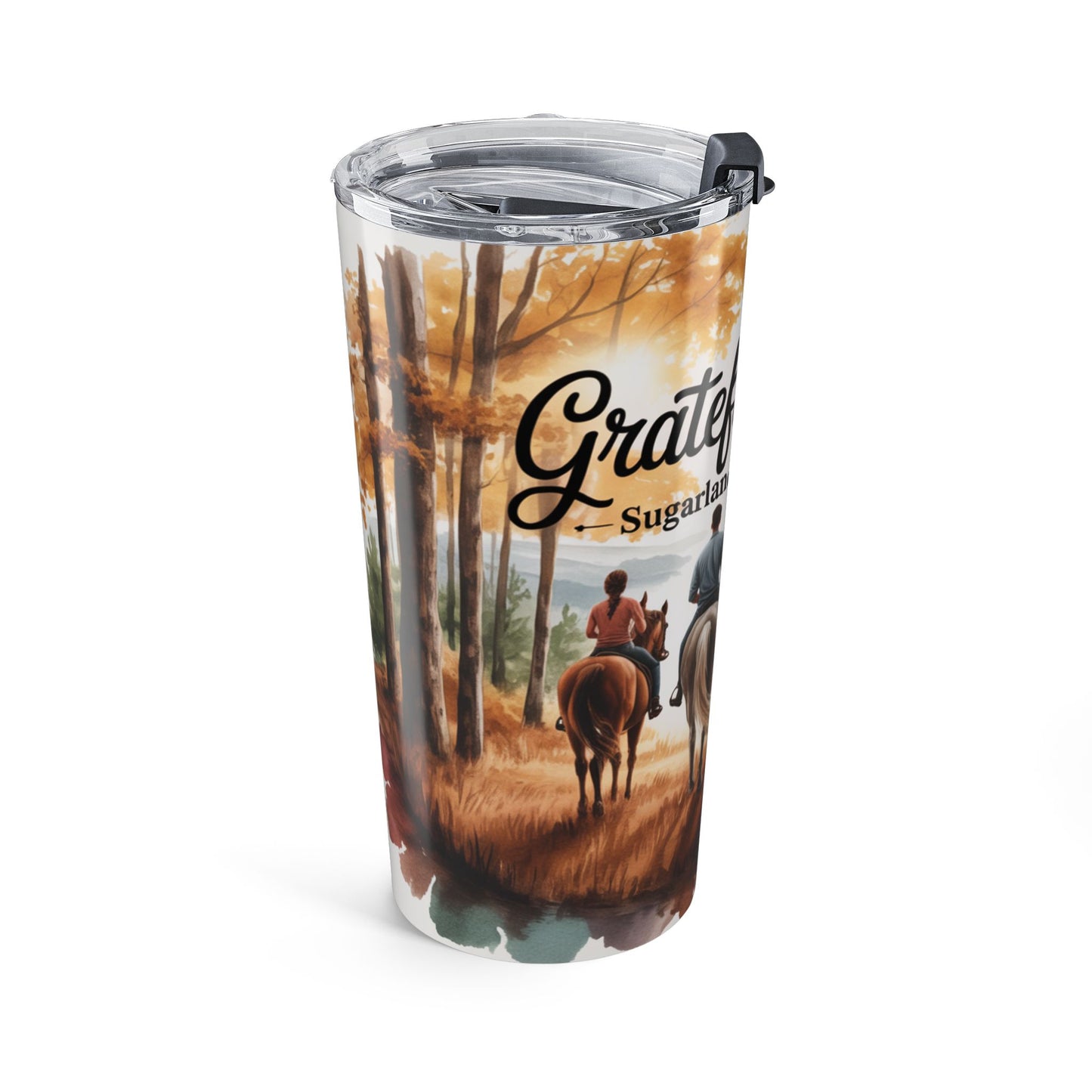 Grateful Trails – Sugarlands Riding Stables Fall Horseback Design Tumbler 20oz
