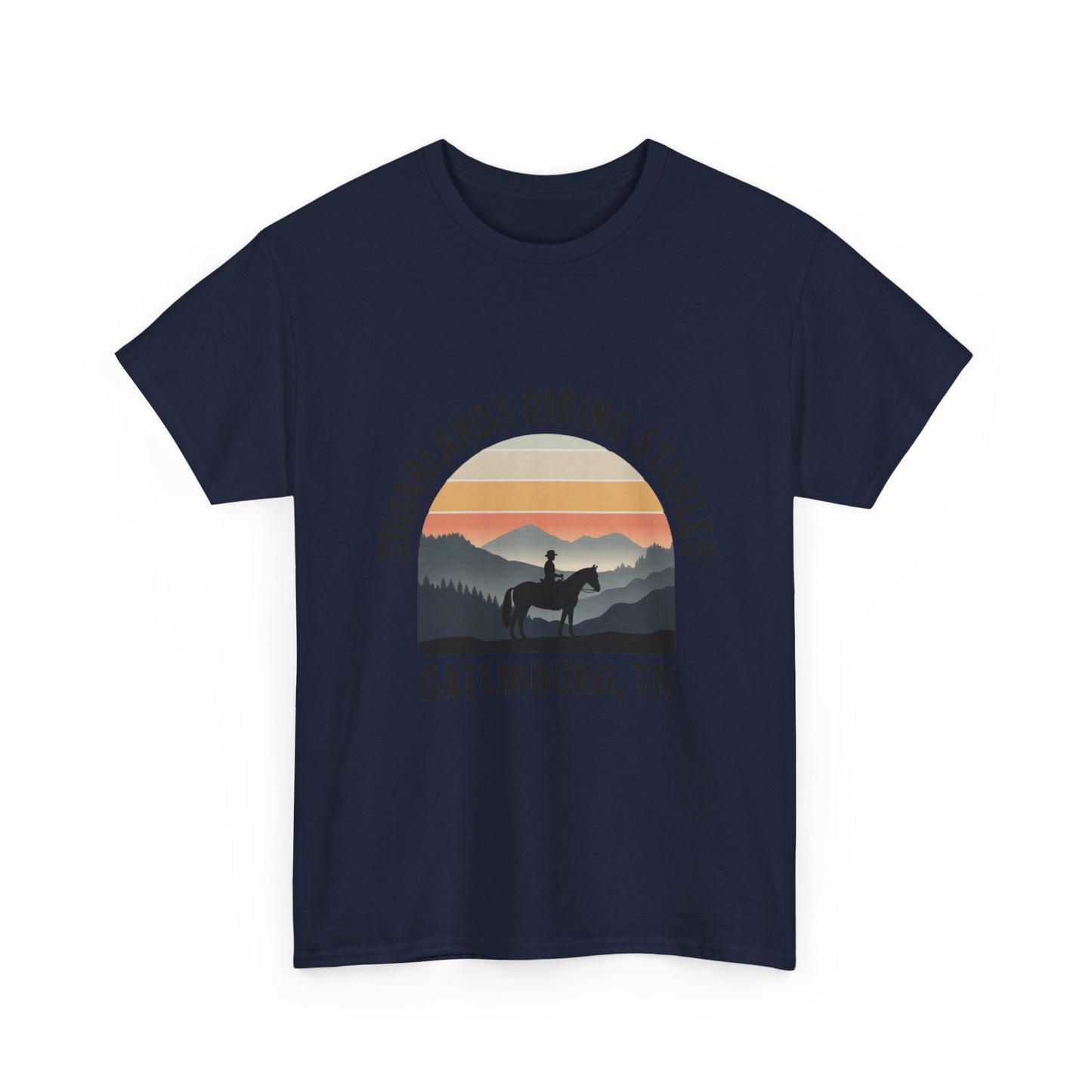 Sugarlands Riding Stables T-Shirt – Gatlinburg Tennessee Sunset Horizon Smoky Mountains Tee