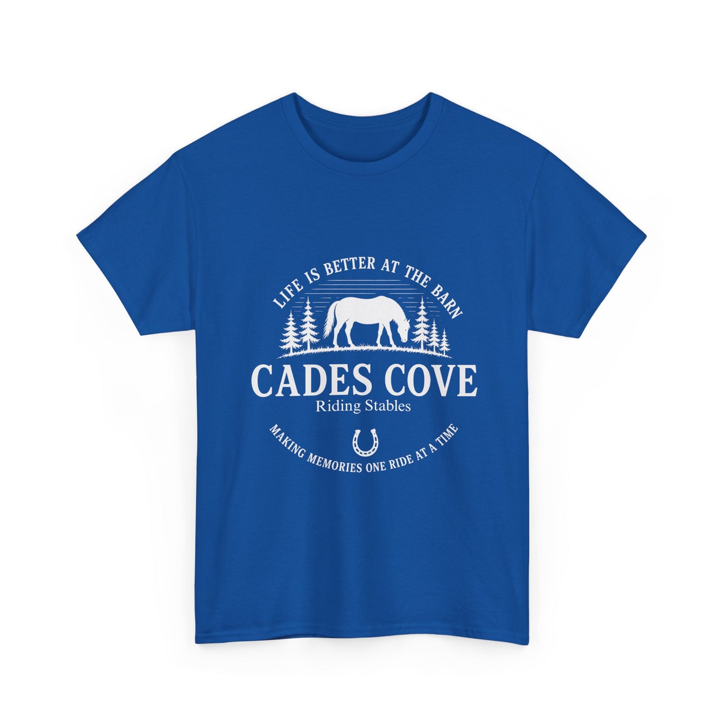Cades Cove Riding Stables Life Is Better at the Barn T-Shirt – Adult Horse Lover Tee