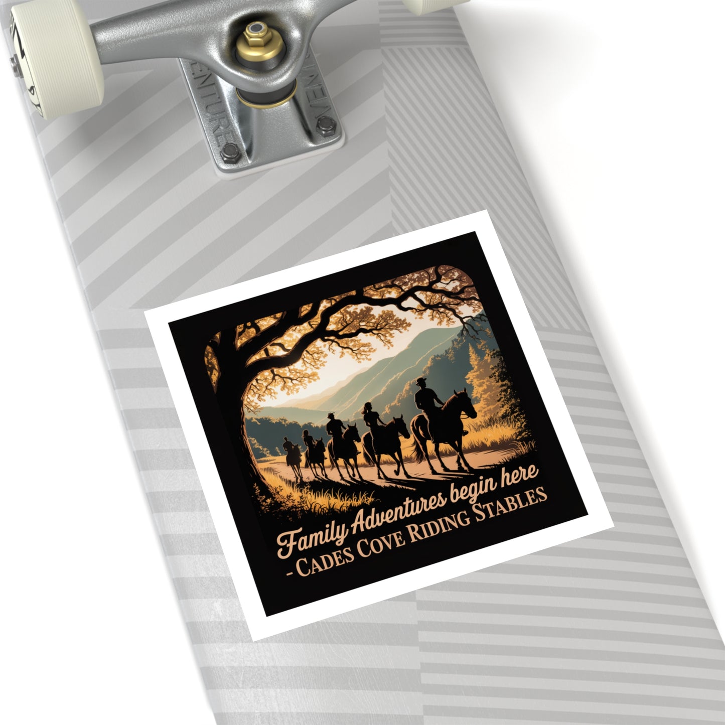 Family Adventures Begin Here Sticker – Cades Cove Riding Stables Smoky Mountains Souvenir Decal