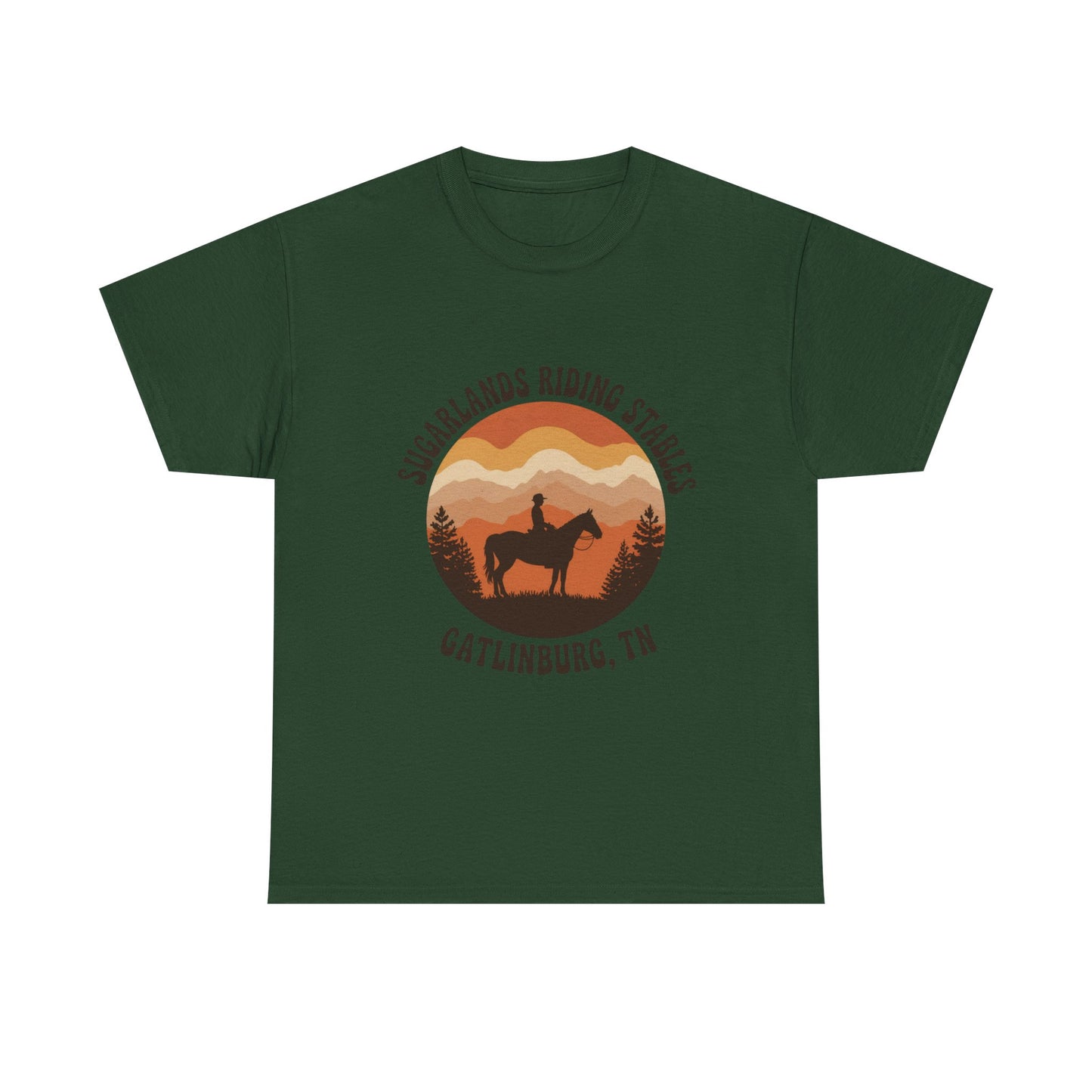 Sugarlands Riding Stables T-Shirt – Gatlinburg Tennessee Sunset Smoky Mountains Tee