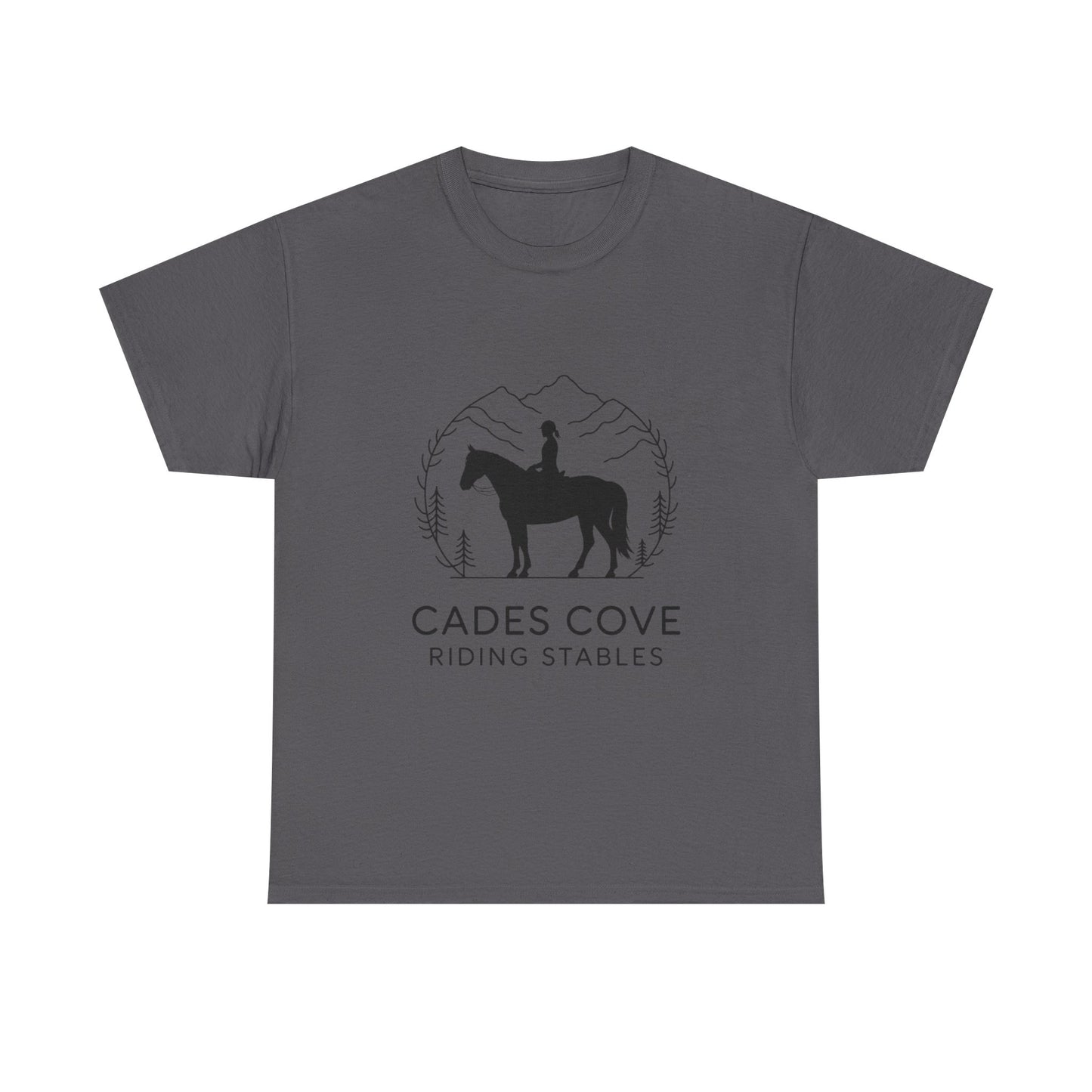 Cades Cove Riding Stables Minimalist T-Shirt – Smoky Mountains Horseback Silhouette Tee
