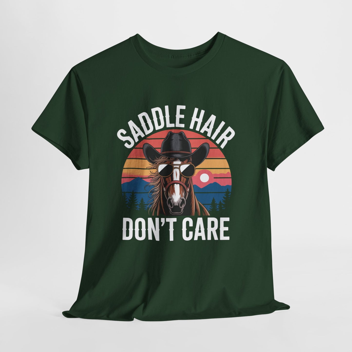 Saddle Hair Don't Care Horse Shirt – Funny Western Horse Lover Tee