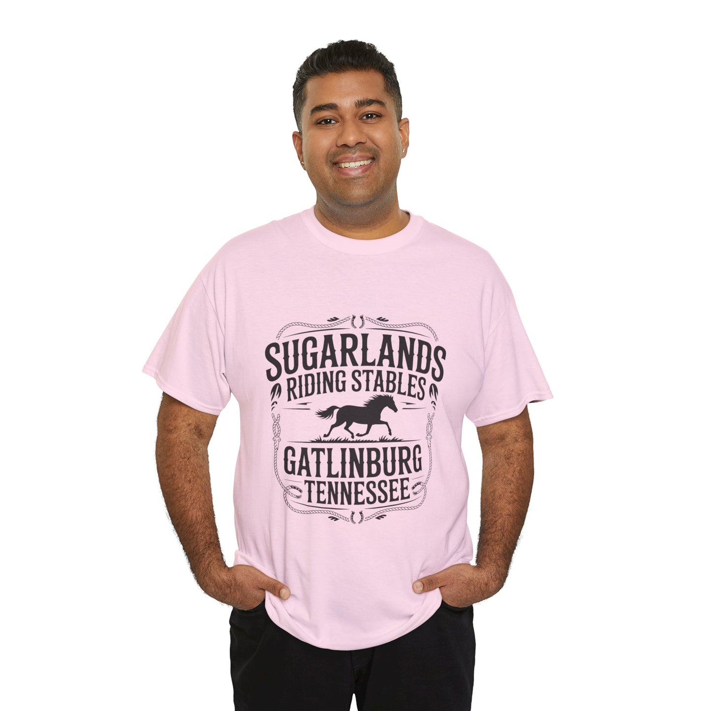 Sugarlands Riding Stables T-Shirt – Gatlinburg Tennessee Horseshoe Western Logo Tee