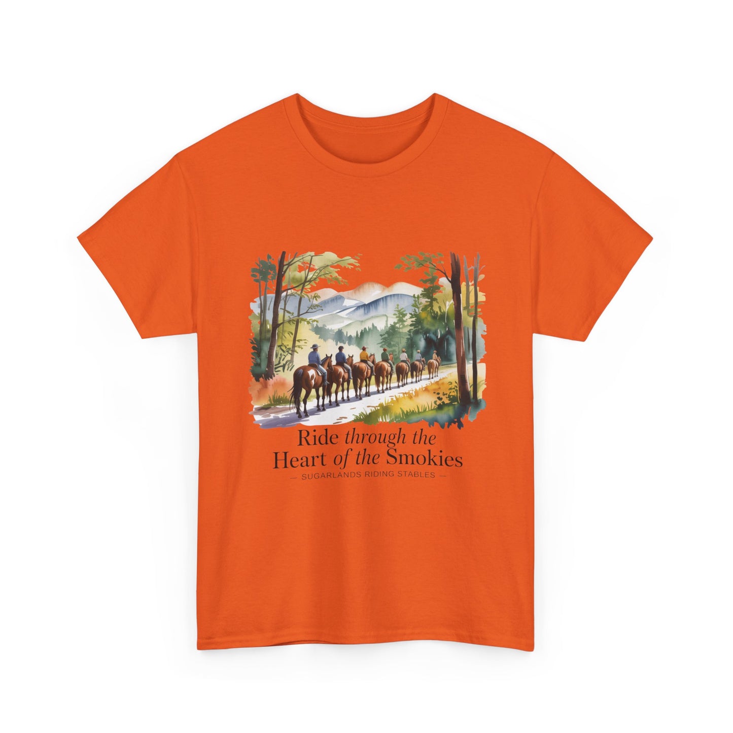 Ride Through the Heart of the Smokies T-Shirt – Sugarlands Riding Stables Gatlinburg TN Tee