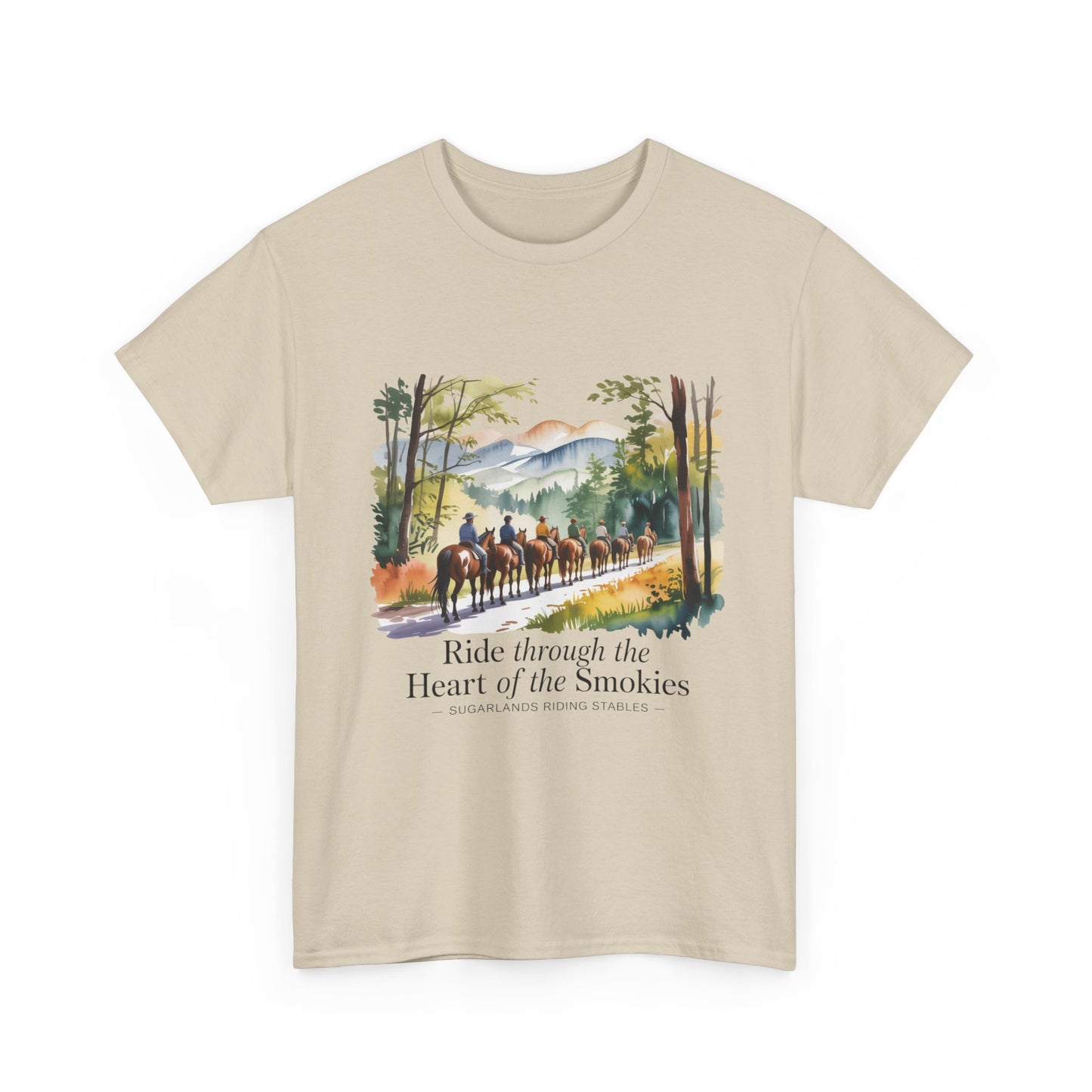 Ride Through the Heart of the Smokies T-Shirt – Sugarlands Riding Stables Gatlinburg TN Tee