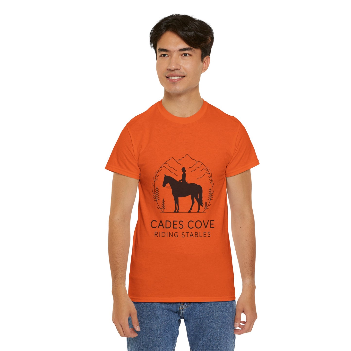 Cades Cove Riding Stables Minimalist T-Shirt – Smoky Mountains Horseback Silhouette Tee