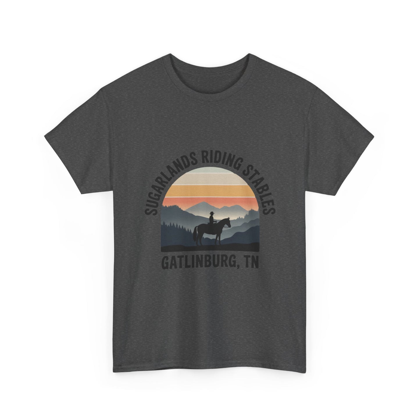 Sugarlands Riding Stables T-Shirt – Gatlinburg Tennessee Sunset Horizon Smoky Mountains Tee