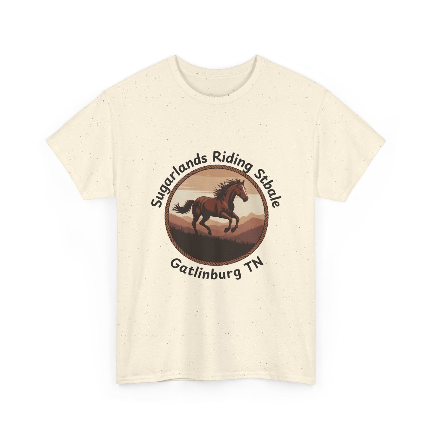 Running Horse T-Shirt – Sugarlands Riding Stables Gatlinburg Tennessee Western Sunset Tee