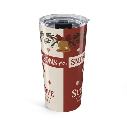 Seasons of the Smokies – Cades Cove & Sugarlands Riding Stables Holiday Design Tumbler 20oz